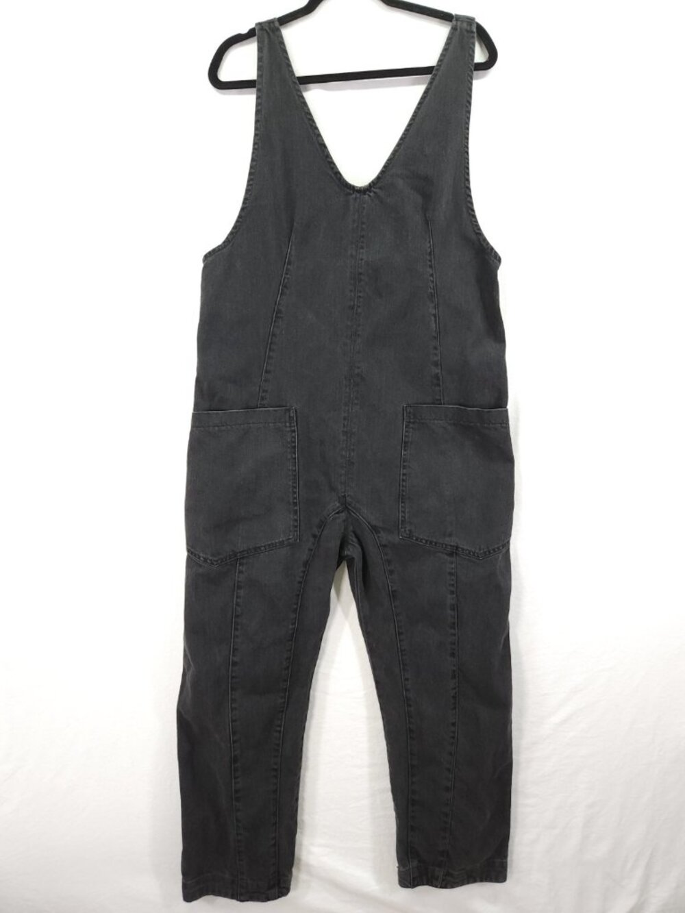 We The Free People Womens Medium Black Denim Hot Roller Overalls Jumpsuit